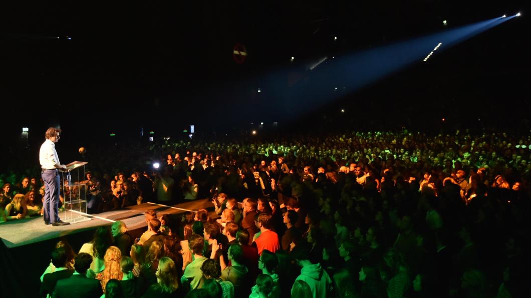 Foto van Jesse Klaver op een meet up