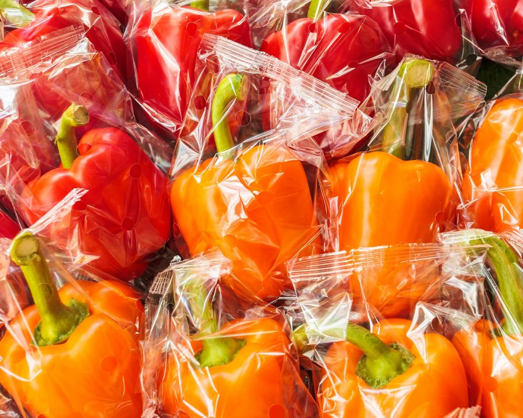 Groenten in plastic verpakt