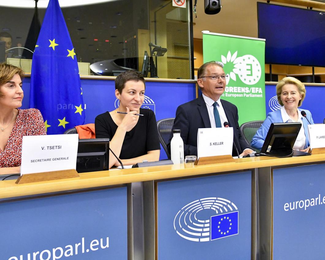 Von der Leyen bij de Groene fractie